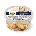 Пресервы Меридиан ассорти из морепродуктов в масле 180 гр пл/б