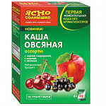 Каша Ясно Солнышко овсяная ассорти №15 с черной смородиной вишней яблоком 270 гр Петербургский мельничный комбинат